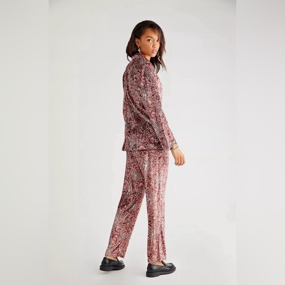 NWT - Free People Velvet Blazer + Pants Suit Set. Size XS - Picture 3 of 16